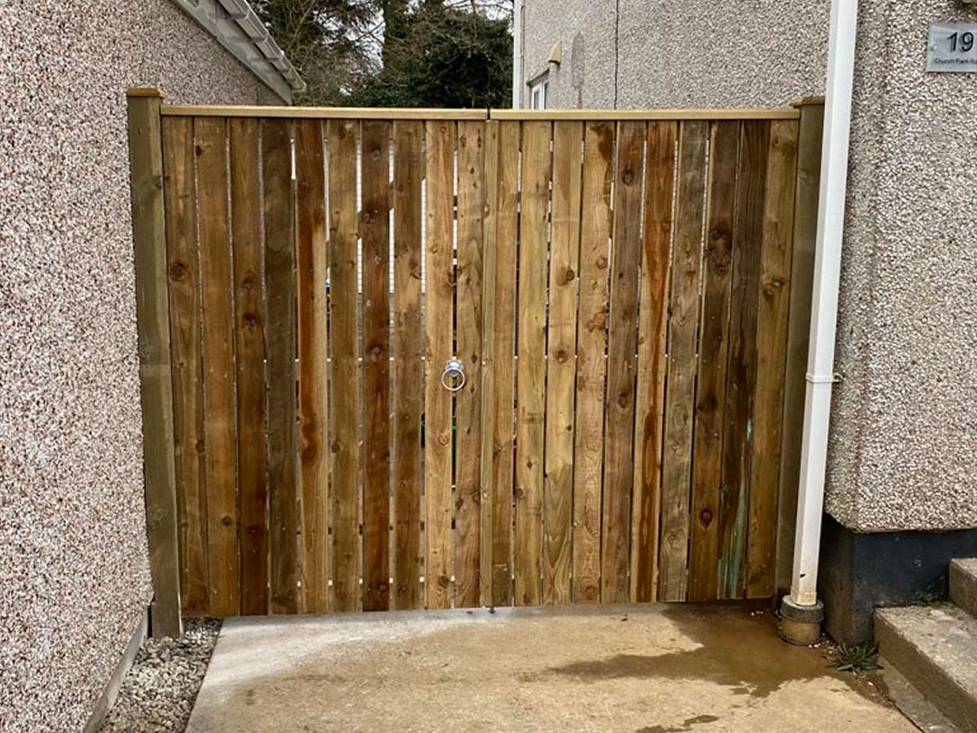 custom wooden gate front